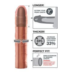   X-TENSION Perfect 3 - realistický návlek na penis (22,8cm) - přírodní