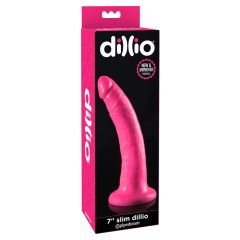   Pipedream Dillio 7 Inch Slim - realistické dildo s přísavkou (18 cm) - růžové