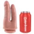 King Cock - realistické dvojité dildo - přírodní barva