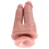 King Cock - realistické dvojité dildo - přírodní barva