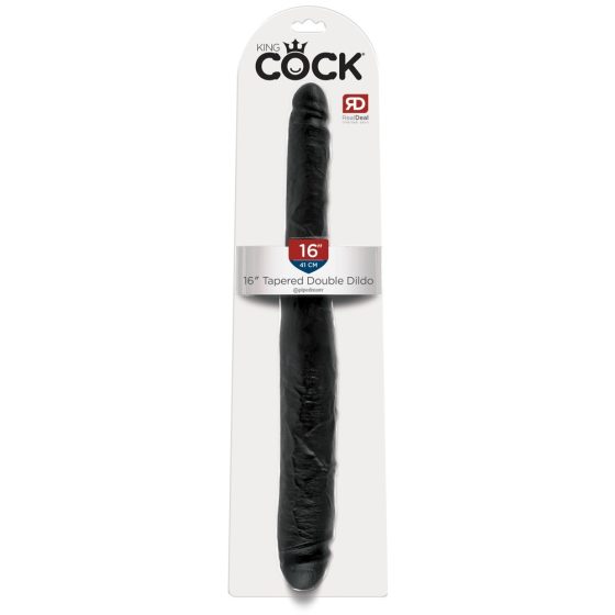 King Cock 16 Tapered - realistické dvojité dildo (41 cm) - černé