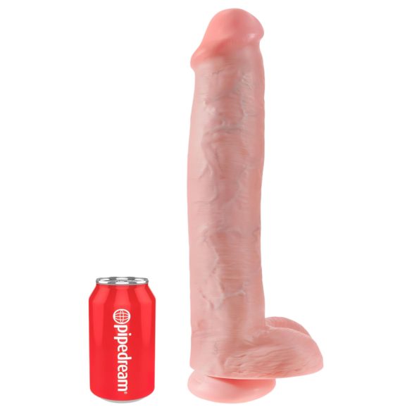 King Cock 15 - přísavkový dildo s varlaty (38cm) - přirozený