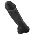 King Cock 15 - dildo s přísavkou a varlaty - černý 38 cm