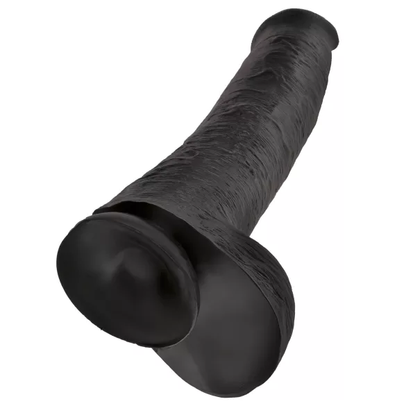 King Cock 15 - dildo s přísavkou a varlaty - černý 38 cm
