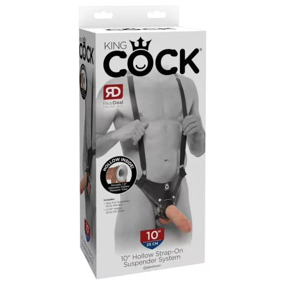 King Cock - dutý připínací penis - 25 cm