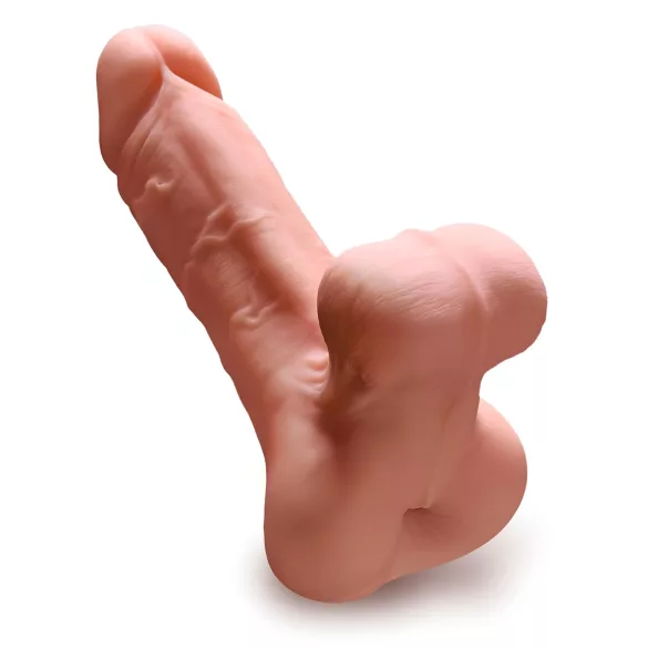 PDX - masturbátor a návlek na penis 2v1 - realistický vzhled - tělová barva