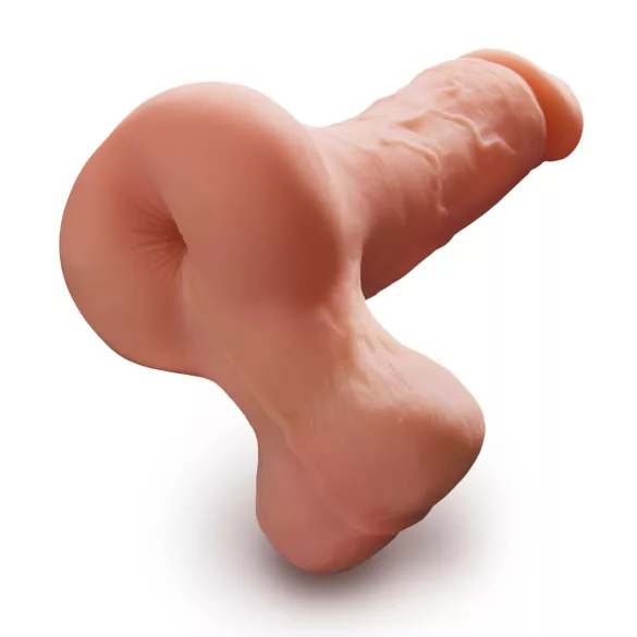 PDX - masturbátor a návlek na penis 2v1 - realistický vzhled - tělová barva
