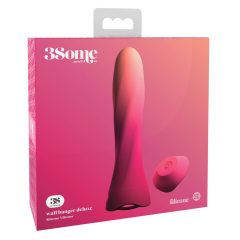   3Some wall banger deluxe - dobíjecí, rádiem řízený tyčový vibrátor (růžový)