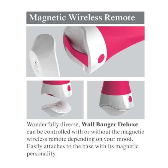 3Some wall banger deluxe - dobíjecí, rádiem řízený tyčový vibrátor (růžový)
