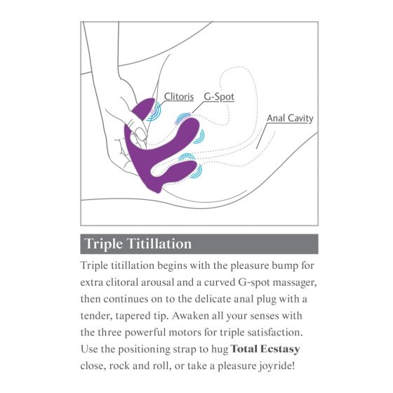 3Some total ecstasy - bezdrátový, rádiem řízený trojitý vibrátor (fialový)