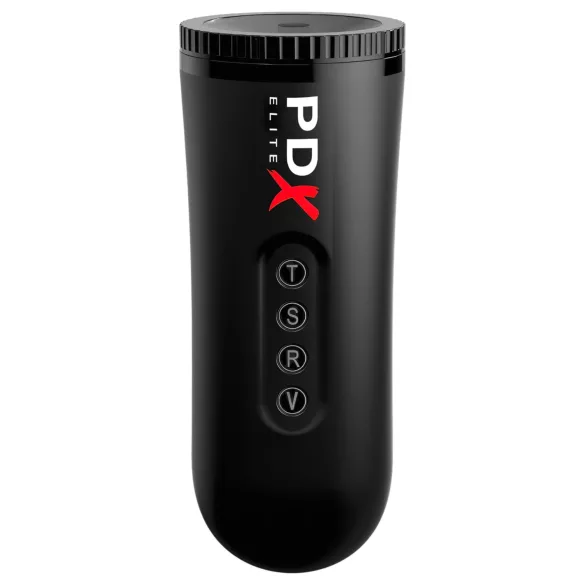 PDX - masturbátor s vakuovým sáním a vibrací - černý