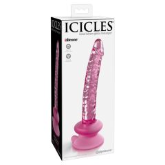 Icicles No. 86 - Penis skleněné dildo (růžové)