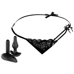 HOOKUP Bowtie Bikini - cordless vibrating panty set (black)