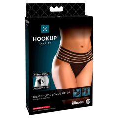 HOOKUP Plug - striped bottom anal with dildo (black)