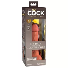   King Cock Elite 6 - realistické dildo s přísavkou - tmavé - 15 cm