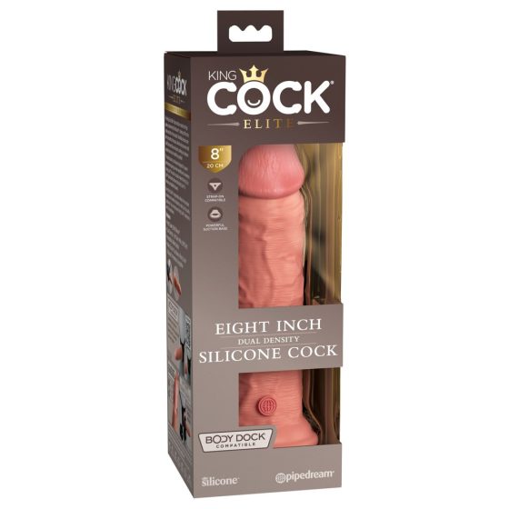 King Cock Elite 8 - připínací, realistické dildo (20 cm) - přírodní