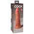 King Cock Elite 8 - přísavný dildo (20 cm) - tmavý přirozený