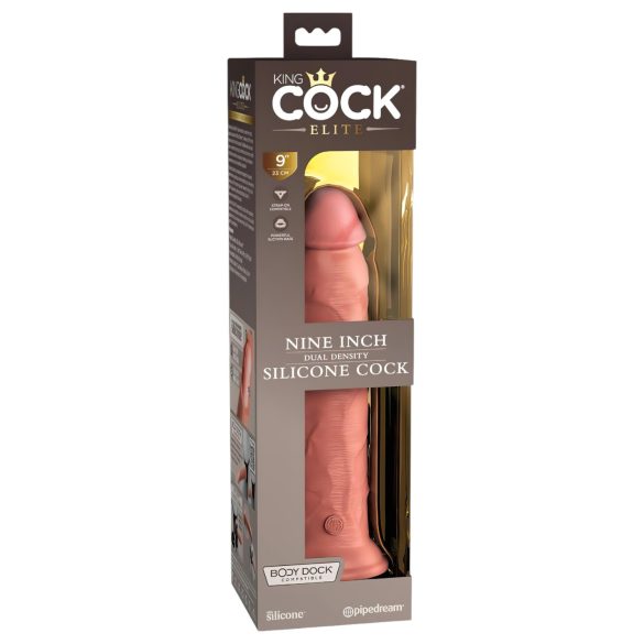 King Cock Elite 9 - přísavný, realistický dildo (23 cm) - přírodní