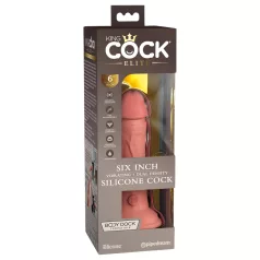   King Cock Elite - realistický vibrátor s přísavkou 15 cm - tělová