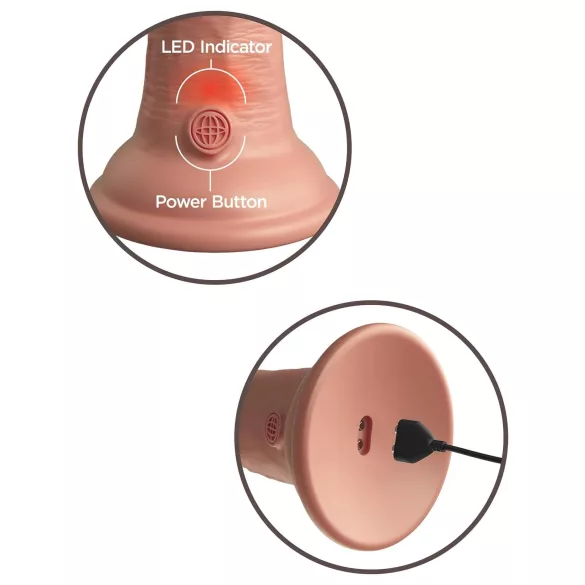 King Cock Elite 6 - přísavkový vibrátor (15 cm) - tělový