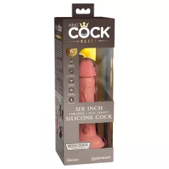   King Cock Elite 6 - realistický vibrátor 15 cm - tmavá tělová barva