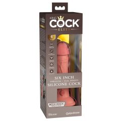   King Cock Elite 6 - připínací, realistické dildo (15 cm) - tmavě přírodní