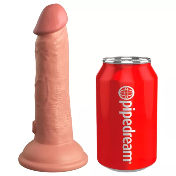 King Cock Elite 6 - realistický vibrátor 15 cm - tmavá tělová barva