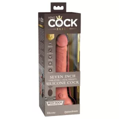   King Cock Elite 7 - vibrátor s přísavkou a ovládáním - 18 cm - tělový