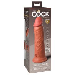   King Cock Elite 8 - připínací, realistické dildo (20 cm) - tmavě přírodní
