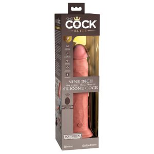 King Cock Elite 9 - Rádiem řízený, realistický vibrátor (23 cm) - přírodní