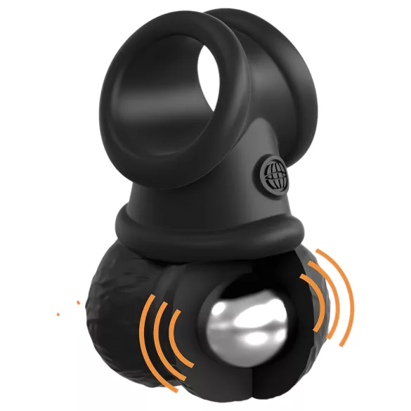 King Cock Crown Jewels - vibrační erekční kroužek (černá)