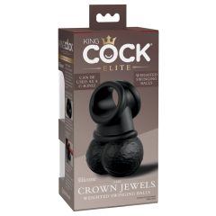   King Cock Elite Crown Jewels - Houpací svorka, obal na penis (černý)