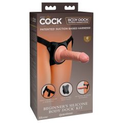   King Cock Elite Beginner's - připínací dildo s postrojem (přírodní)