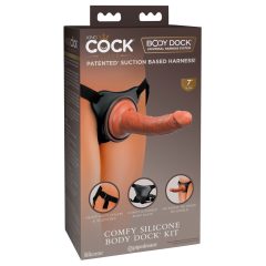   King Cock Elite Comfy - připínací dildo s postrojem (tmavě přírodní)