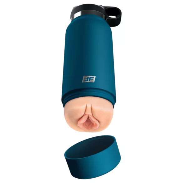 PDX - Fuck Flask Private Pleaser - umělá vagína v láhvi (modro‑přírodní)
