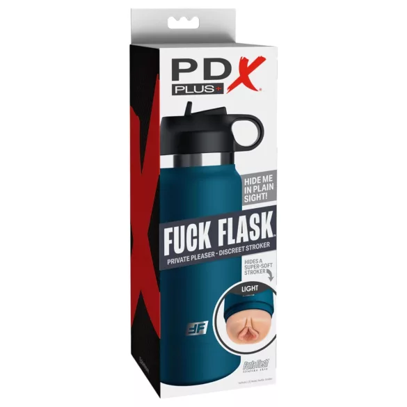 PDX - Fuck Flask Private Pleaser - umělá vagína v láhvi (modro‑přírodní)