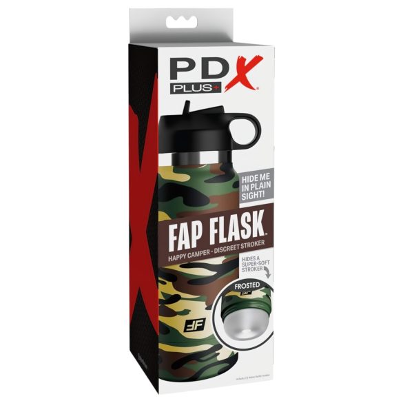 Fap Flask Happy Camper - masturbátor v lahvi - zeleno-černý