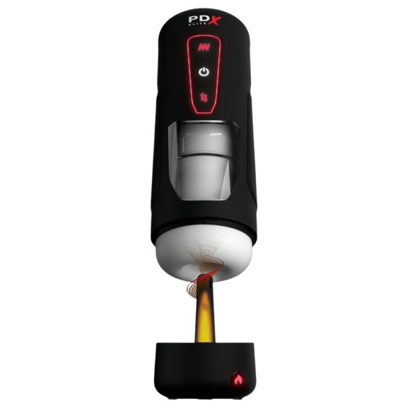 PDX Elite Milk Me Hotter - vyhřívaný masturbátor - černý