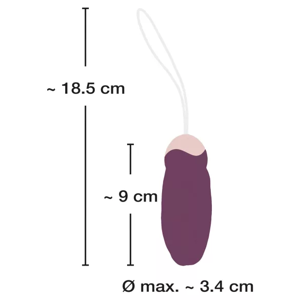 Javida - vibrační vajíčko s dálkovým ovládáním a rotujícími perlami - fialové