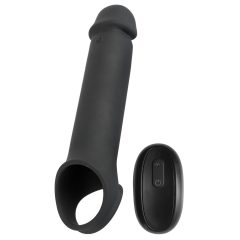   Rebel - nabíjecí vibrační návlek na penis na dálkové ovládání (černý)
