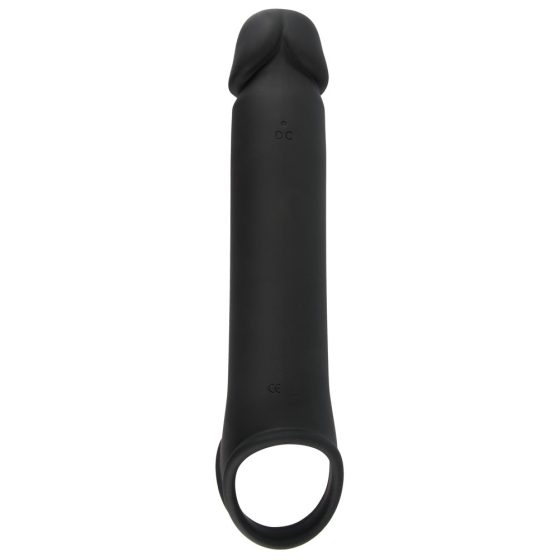 Rebel - nabíjecí vibrační návlek na penis na dálkové ovládání (černý)