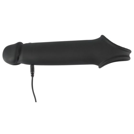 Rebel - nabíjecí vibrační návlek na penis na dálkové ovládání (černý)