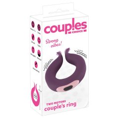   Couples Choice - bateriový kroužek na penis se dvěma motory (fialový)