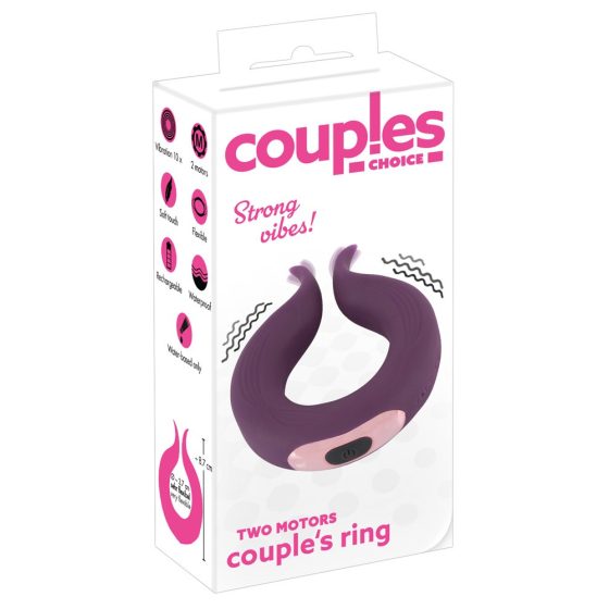 Couples Choice - bateriový kroužek na penis se dvěma motory (fialový)
