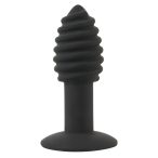   Black Velvet Twist - dobíjecí silikonový anální vibrátor (černý)