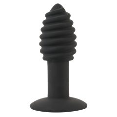   Black Velvet Twist - dobíjecí silikonový anální vibrátor (černý)
