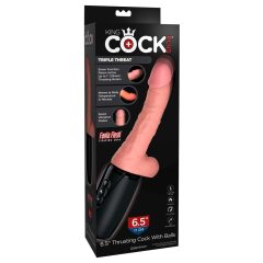 King Cock Plus 6,5 - vibrátor se varlaty - tělová barva