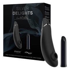   Womanizer Silver Delights - sada vibrátorů na klitoris se vzduchovou vlnou (černá)