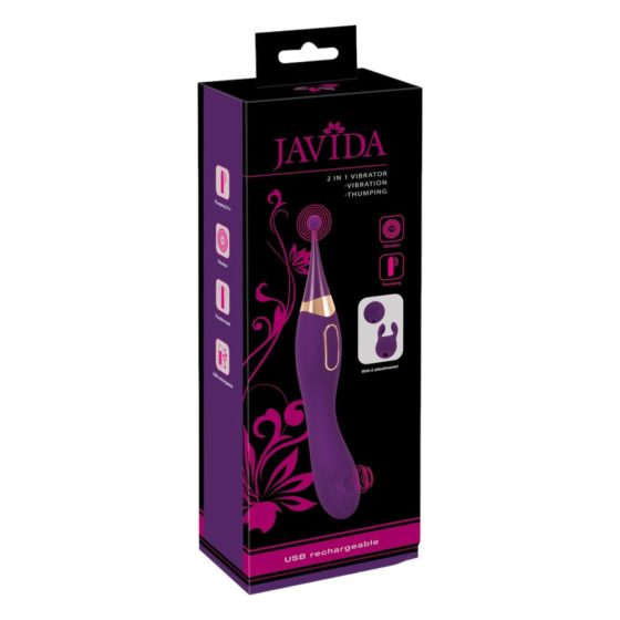 Javida - bezdrátový stimulátor klitorisu a vibrátor 2v1 (fialový)