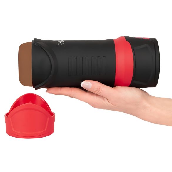 WYNE 04 - akumulátorový vibrační-sací masturbátor (hnědý)